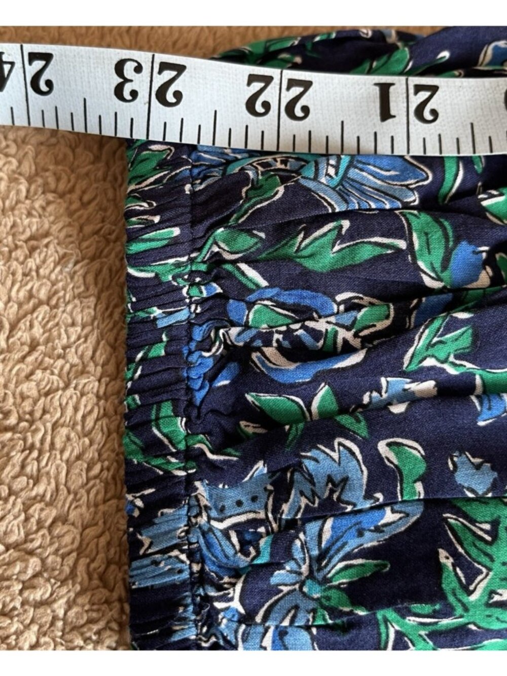 Vineyard Vines Floral Pleated Top Blue Green 3X NWT Boho - Picture 11 of 16